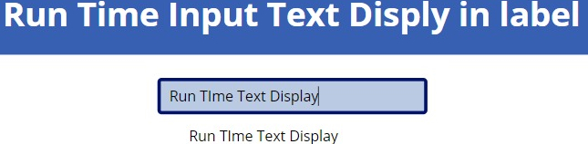Run time text display